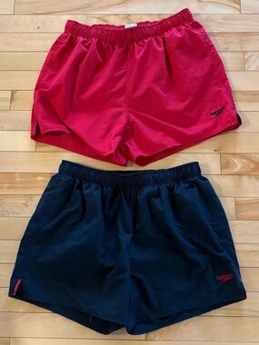 Speedo Swim Shorts lot of 2 black & red size medium